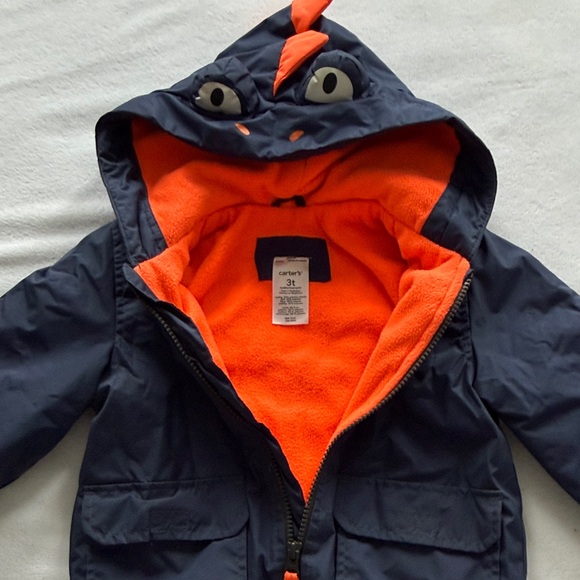 Kids Navy Blue Dinosaur Jacket - Picture 6 of 7